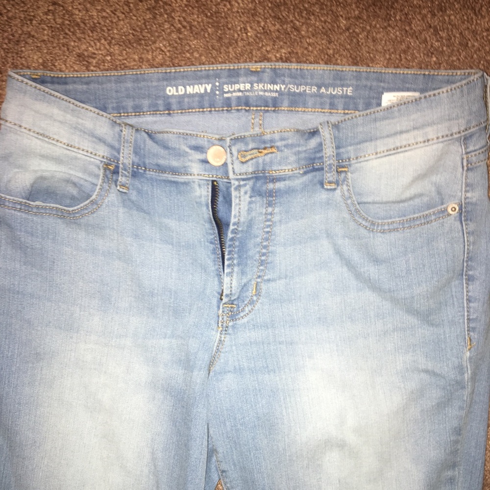 Super skinny mid rise denim jeans